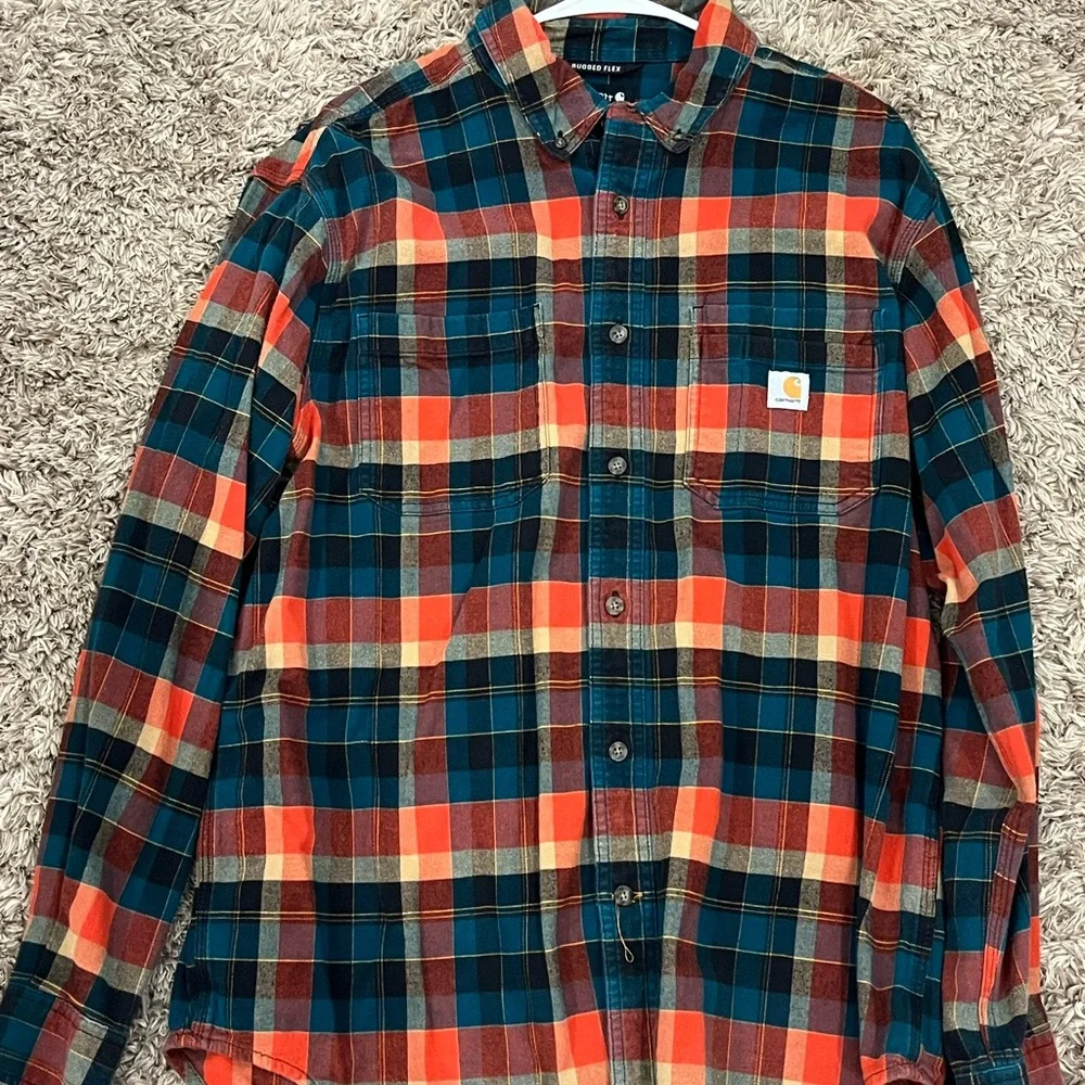 Carhartt Men's Plaid Flannel Shirt - Multicolor XL - Picture 2 of 5